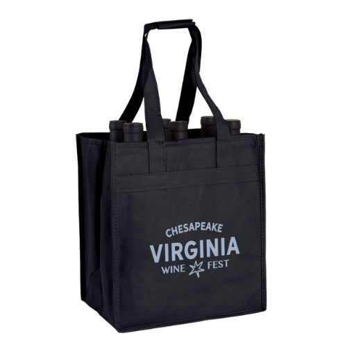 Six Bottle Wine Tote (Black)