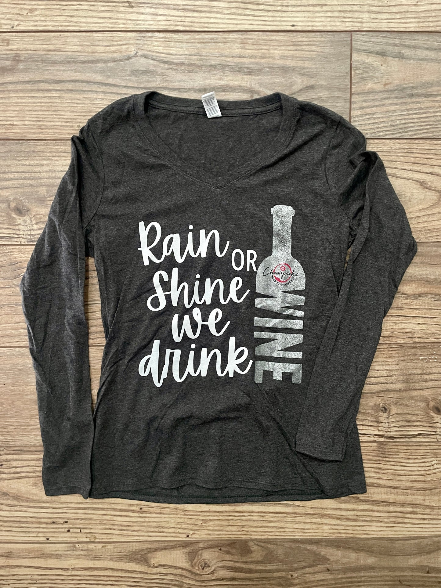 Rain or Shine Long Sleeve V-Neck Tee (Heather Grey)